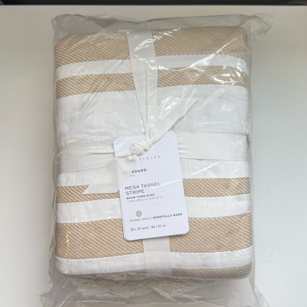 NWT Pottery Barn Mesa Tassel Stripe Standard Pillow Sham